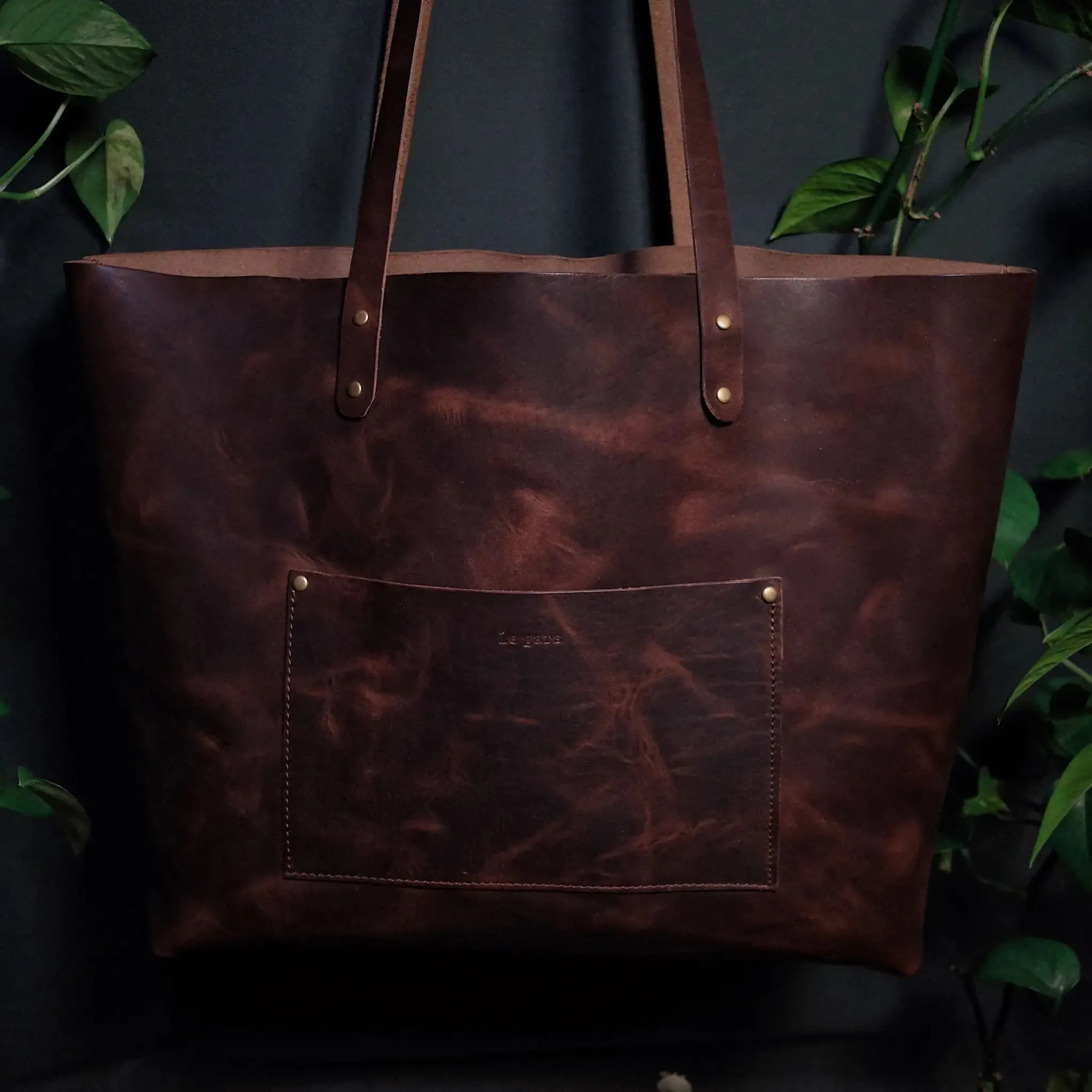 Dunham Leather Tote Bag – Dark Brown Edition