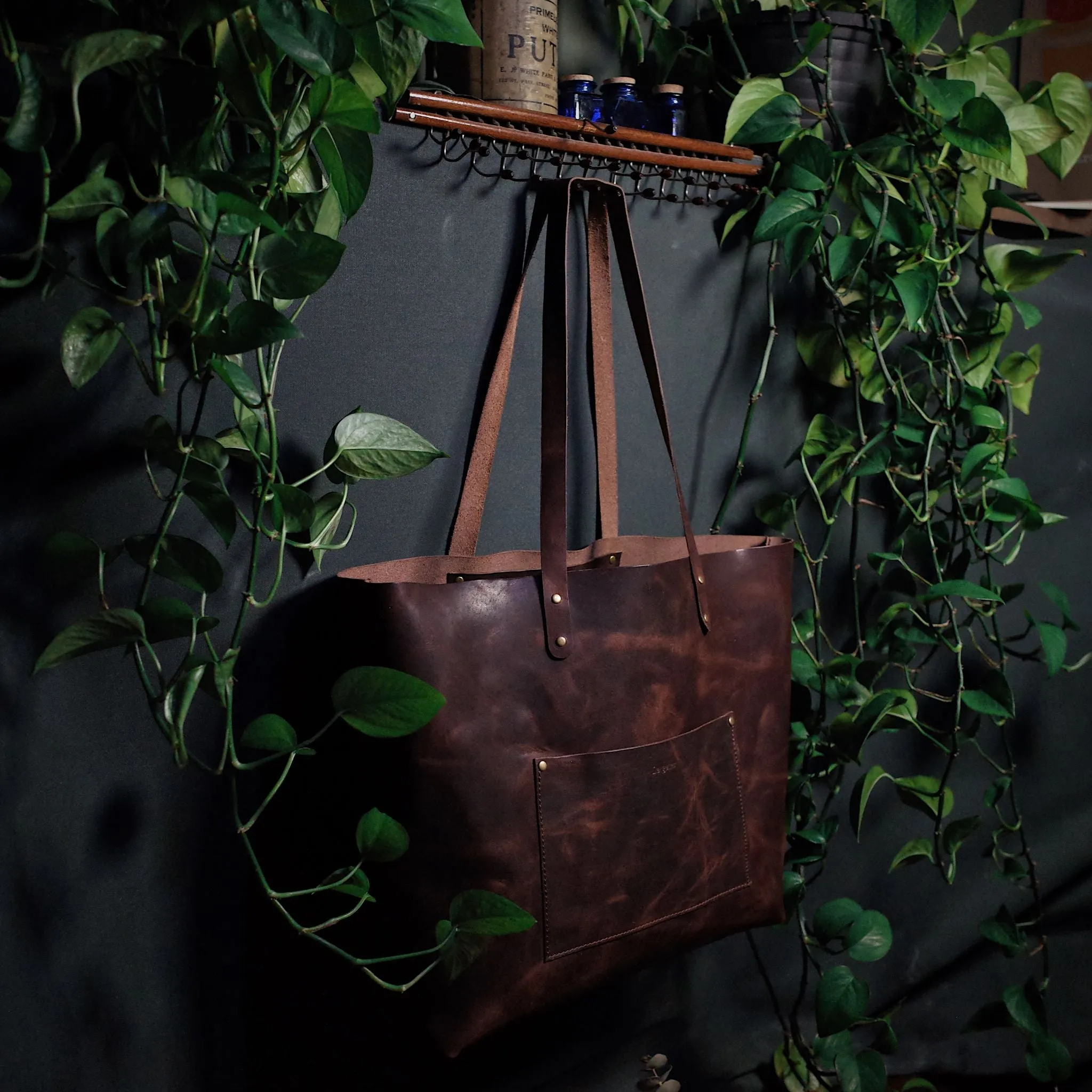 Dunham Leather Tote Bag – Dark Brown Edition