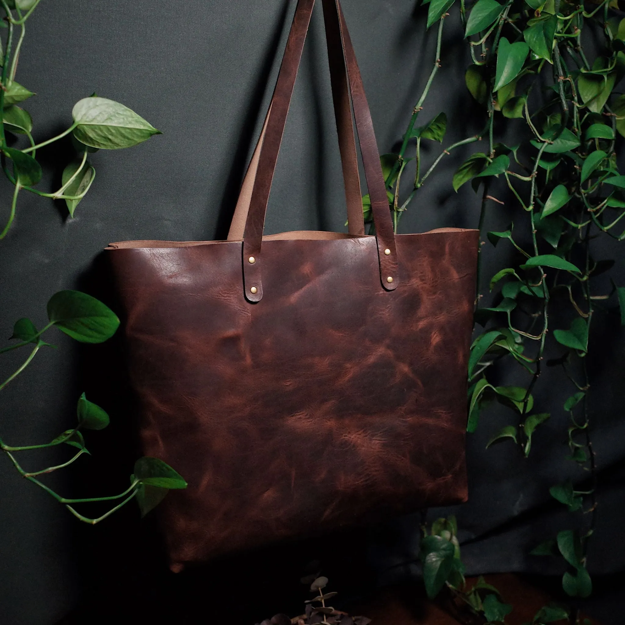 Dunham Leather Tote Bag – Dark Brown Edition