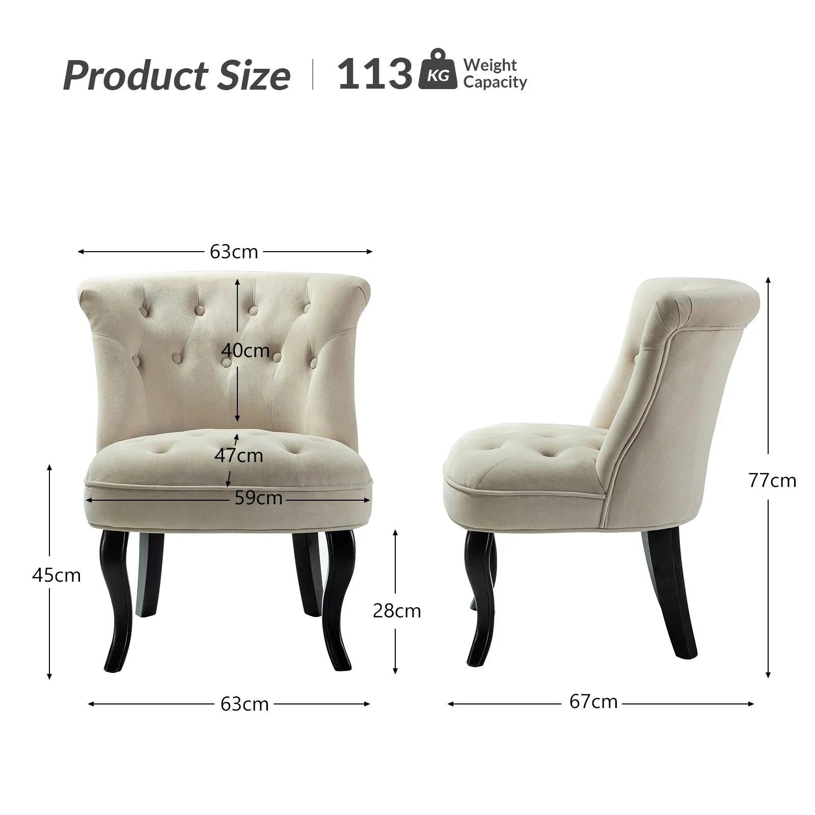 Elegantly Curved Jonnie Tufted Vanity Stool