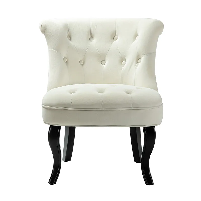 Elegantly Curved Jonnie Tufted Vanity Stool