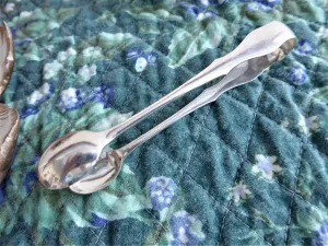 English Hallmarked Sugar Tongs Sterling Silver 1910 Fletcher Sheffield Initial W Or M