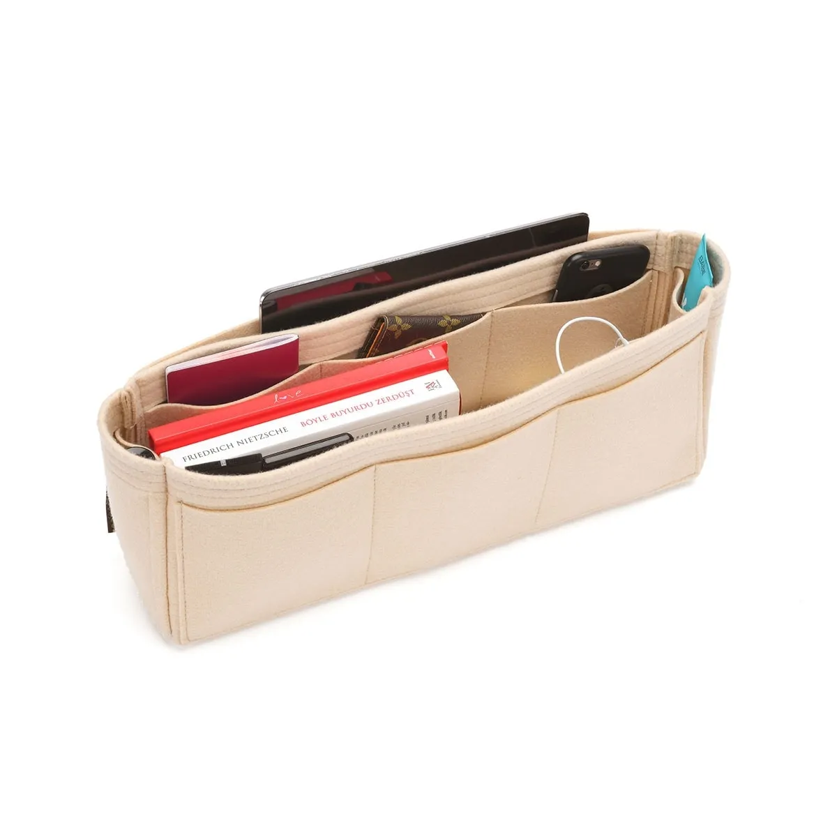 Everlane The Day Market Tote Organizer Insert, Classic Model Bag Organizer with Exterior Pockets