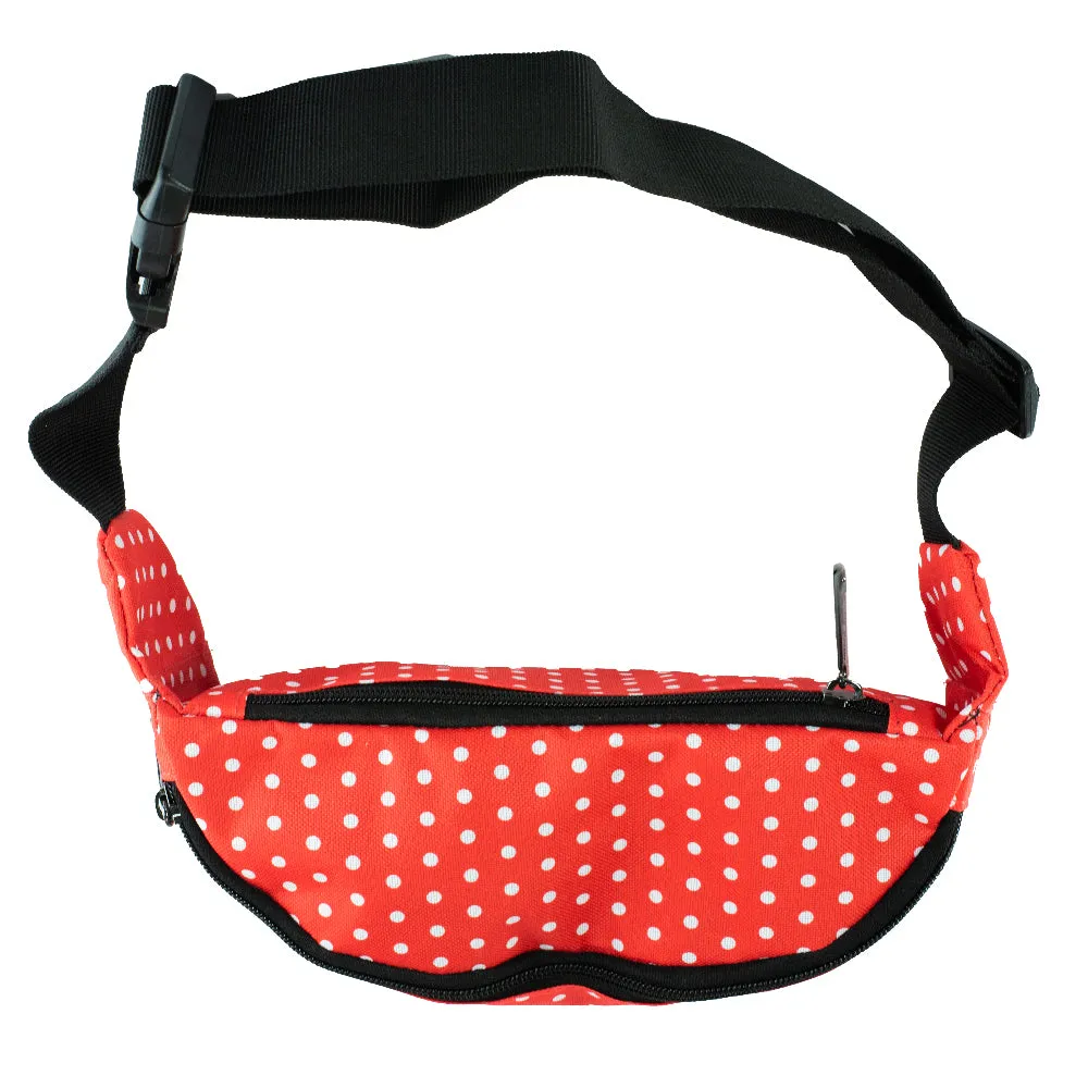 Fanny Pack - MINNIE MOUSE Script and Polka Dots Red White Black