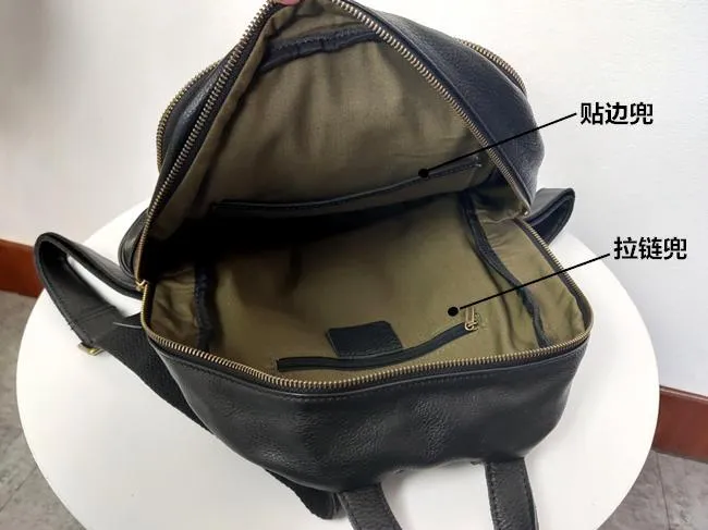 Fashion Womens Black Leather Backpack School Backpack Stachel Backpack For Women