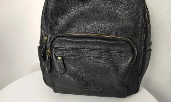 Fashion Womens Black Leather Backpack School Backpack Stachel Backpack For Women