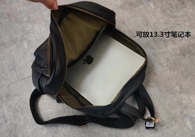 Fashion Womens Black Leather Backpack School Backpack Stachel Backpack For Women