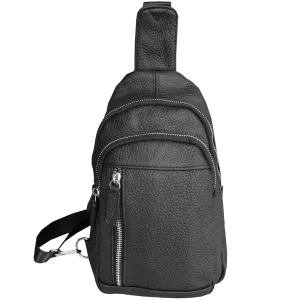 Geniune Leather Sling Bag - Black