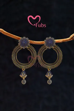 Gorgeous Round Blue Jhumkas