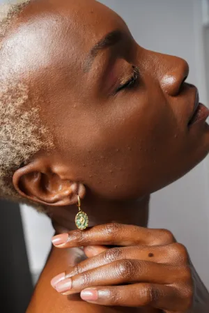 Green Ornamental Earrings
