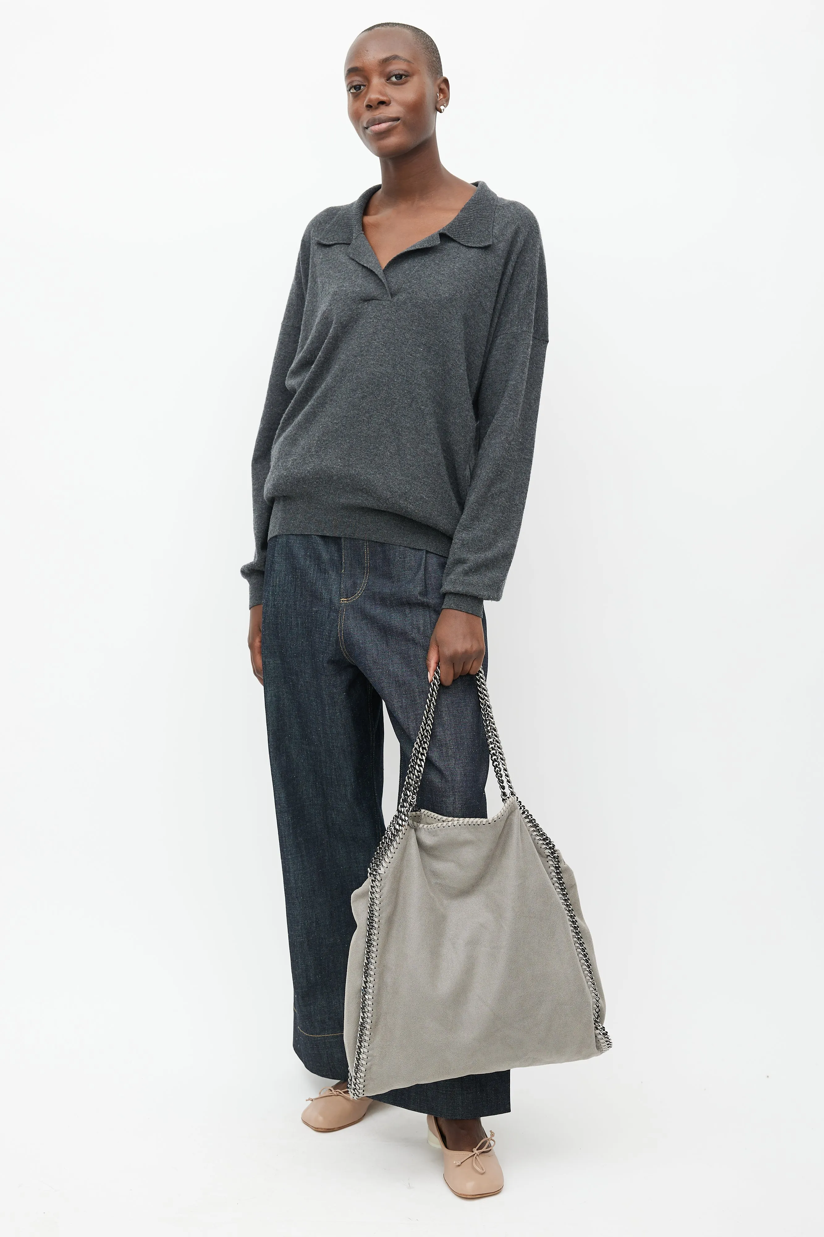 Grey & Silver Falabella Bag