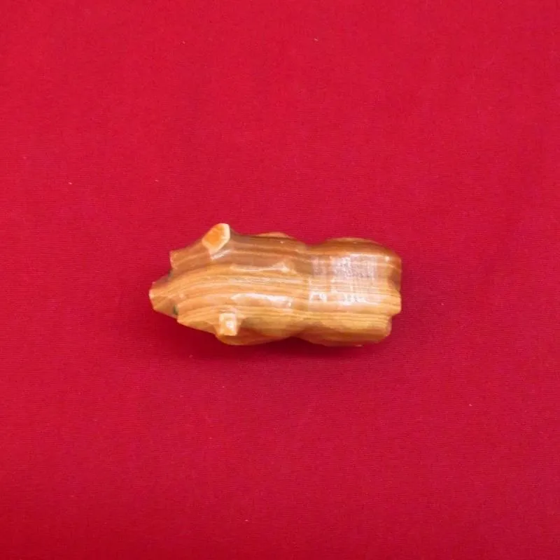 Hand Carved Alabaster Brown Bear