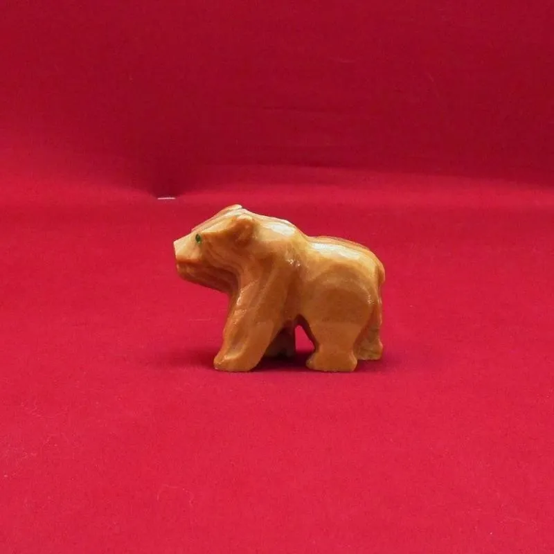 Hand Carved Alabaster Brown Bear