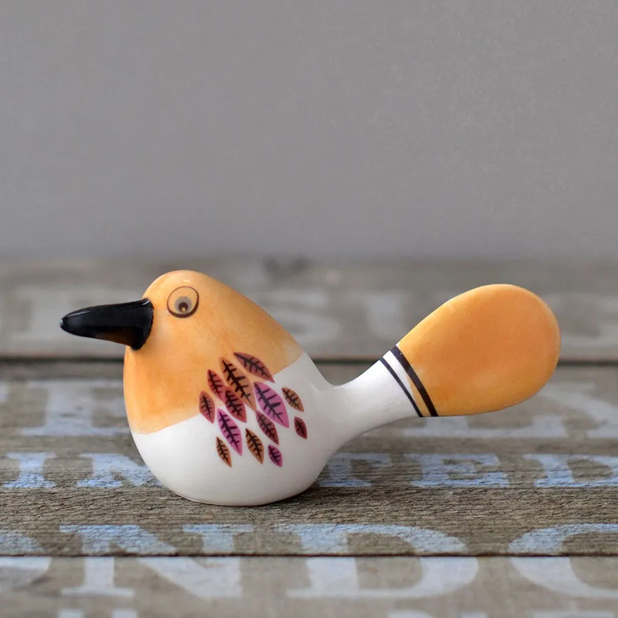 Handmade Ceramic 'Fantail' Bird Ornament
