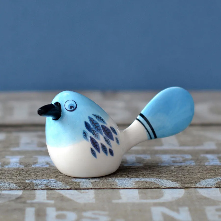 Handmade Ceramic 'Fantail' Bird Ornament