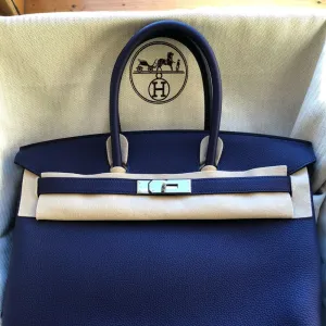 Hermès Birkin 35 Bleu Encre Togo Palladium Hardware PHW