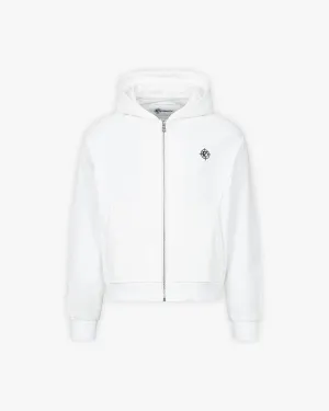 INSIDE OUT ZIP HOODIE WHITE