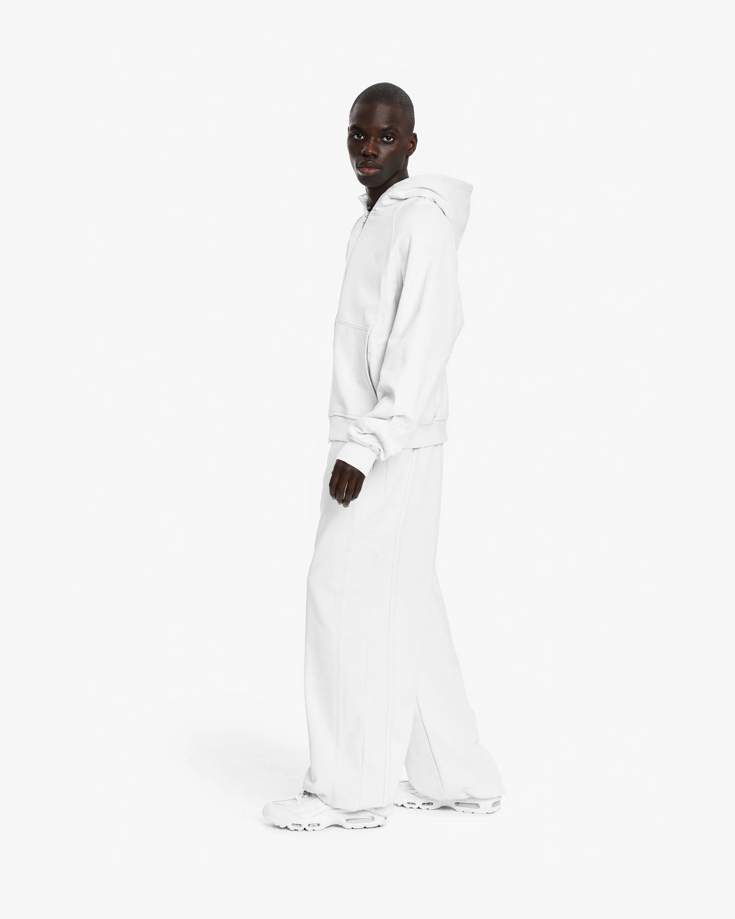 INSIDE OUT ZIP HOODIE WHITE