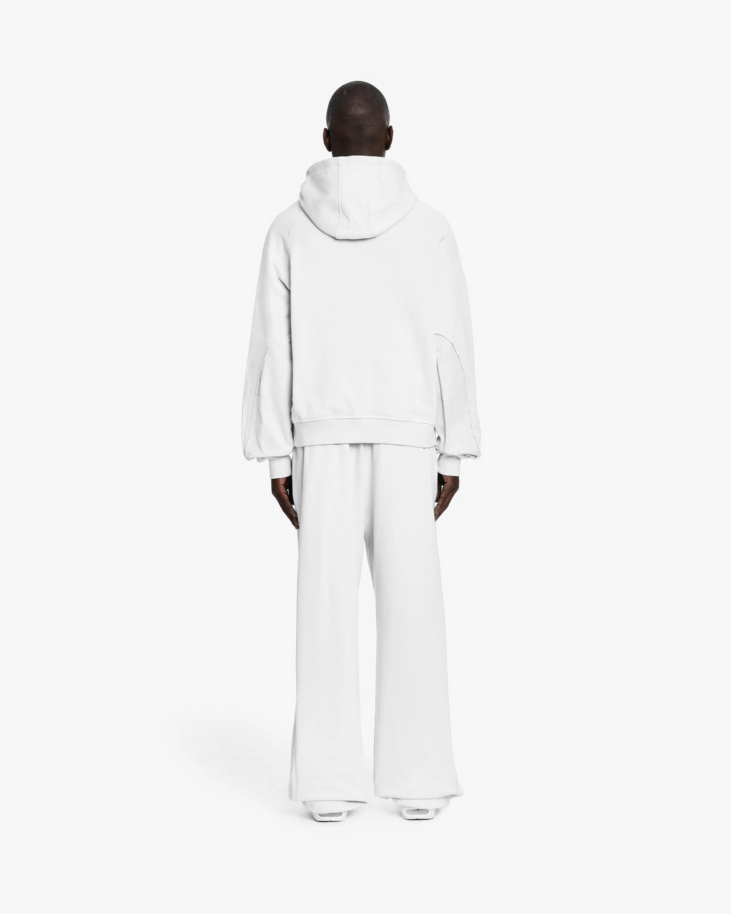 INSIDE OUT ZIP HOODIE WHITE