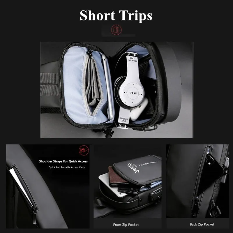 JEEP BULUO Brand High Quality  Chest Sling Bags for Men
