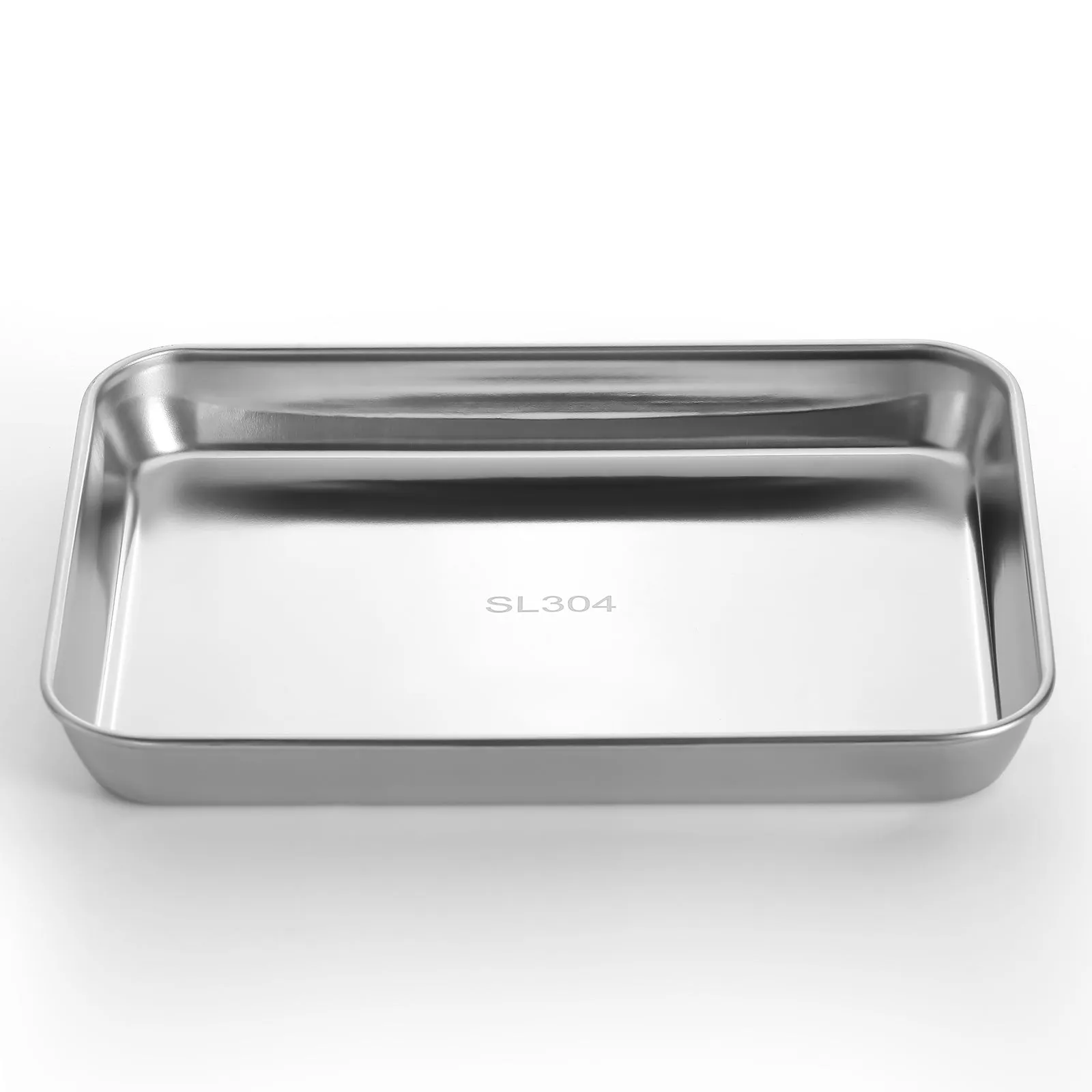 JMU Dental Flat Tray SL 304 Stainless Steel 10.2"x7.9"x1.2" 2PCS/Bag