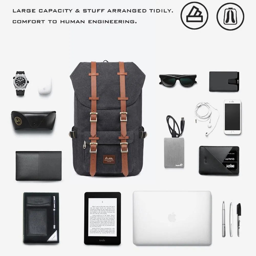 KAUKKO Backpack for city trips, E5-1 ( Black / 22L )
