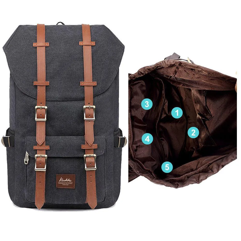 KAUKKO Backpack for city trips, E5-1 ( Black / 22L )