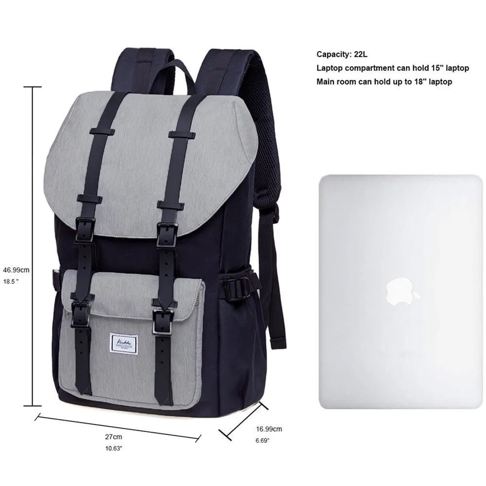 KAUKKO Backpack for city trips, EP5-4 ( Black Grey / 20.3L)