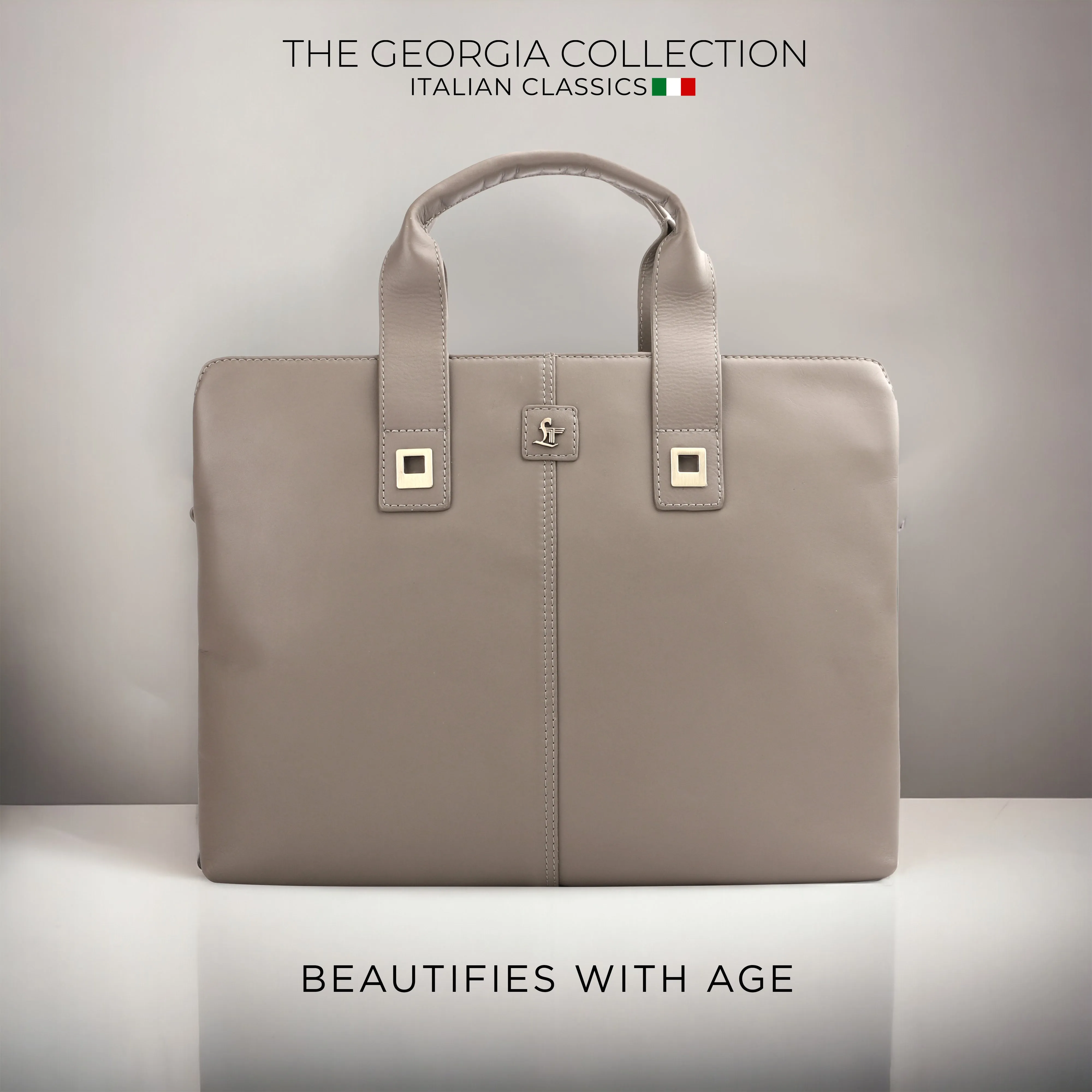 Luxury Corporate Diwali Gift | Georgia Collection | Leather Laptop Bag for Office | Colour - Beige