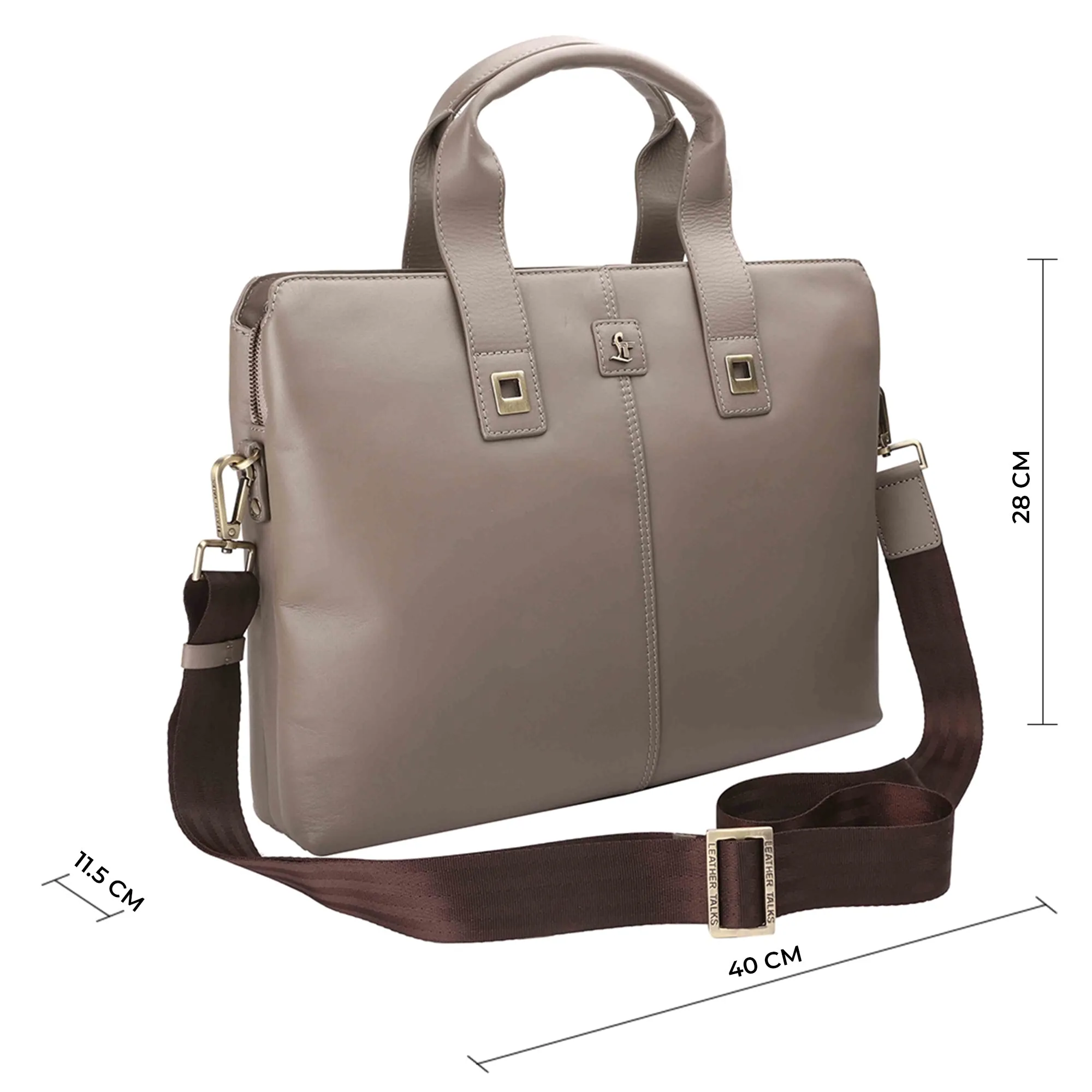 Luxury Corporate Diwali Gift | Georgia Collection | Leather Laptop Bag for Office | Colour - Beige