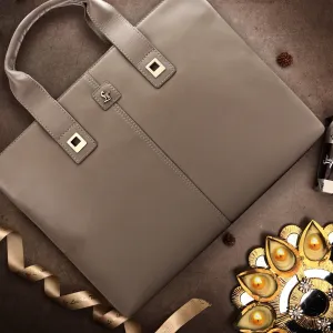 Luxury Corporate Diwali Gift | Georgia Collection | Leather Laptop Bag for Office | Colour - Beige