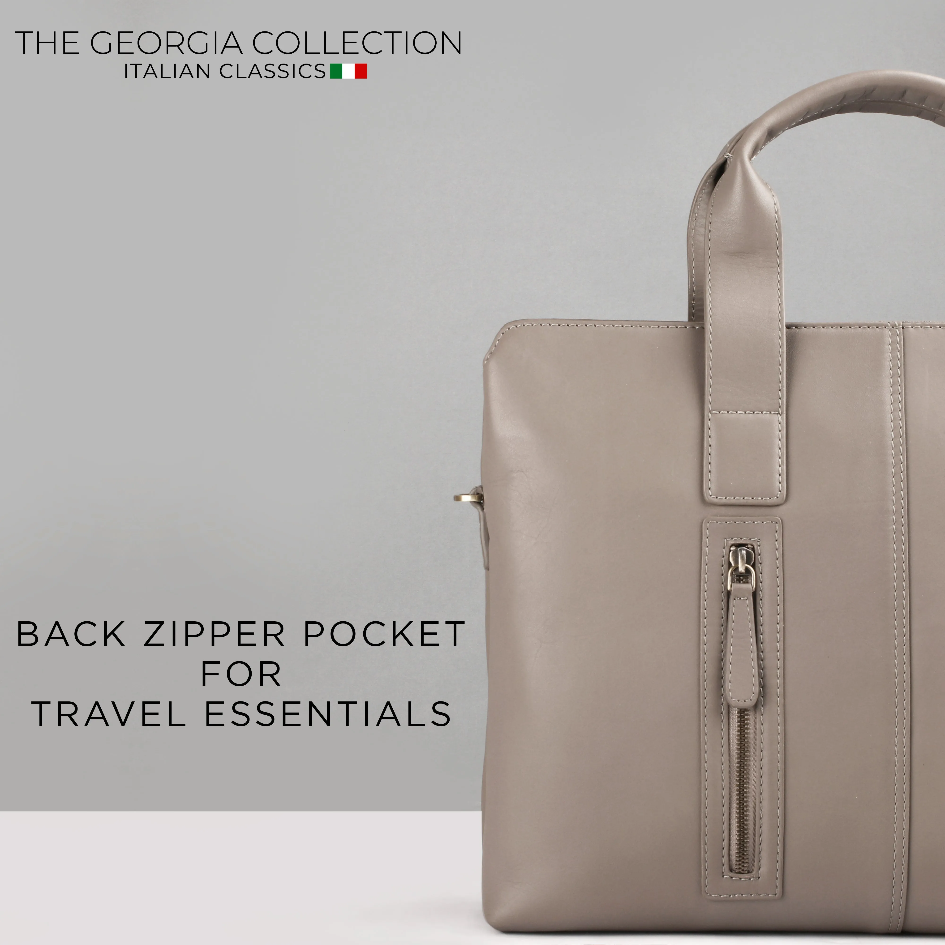 Luxury Corporate Diwali Gift | Georgia Collection | Leather Laptop Bag for Office | Colour - Beige