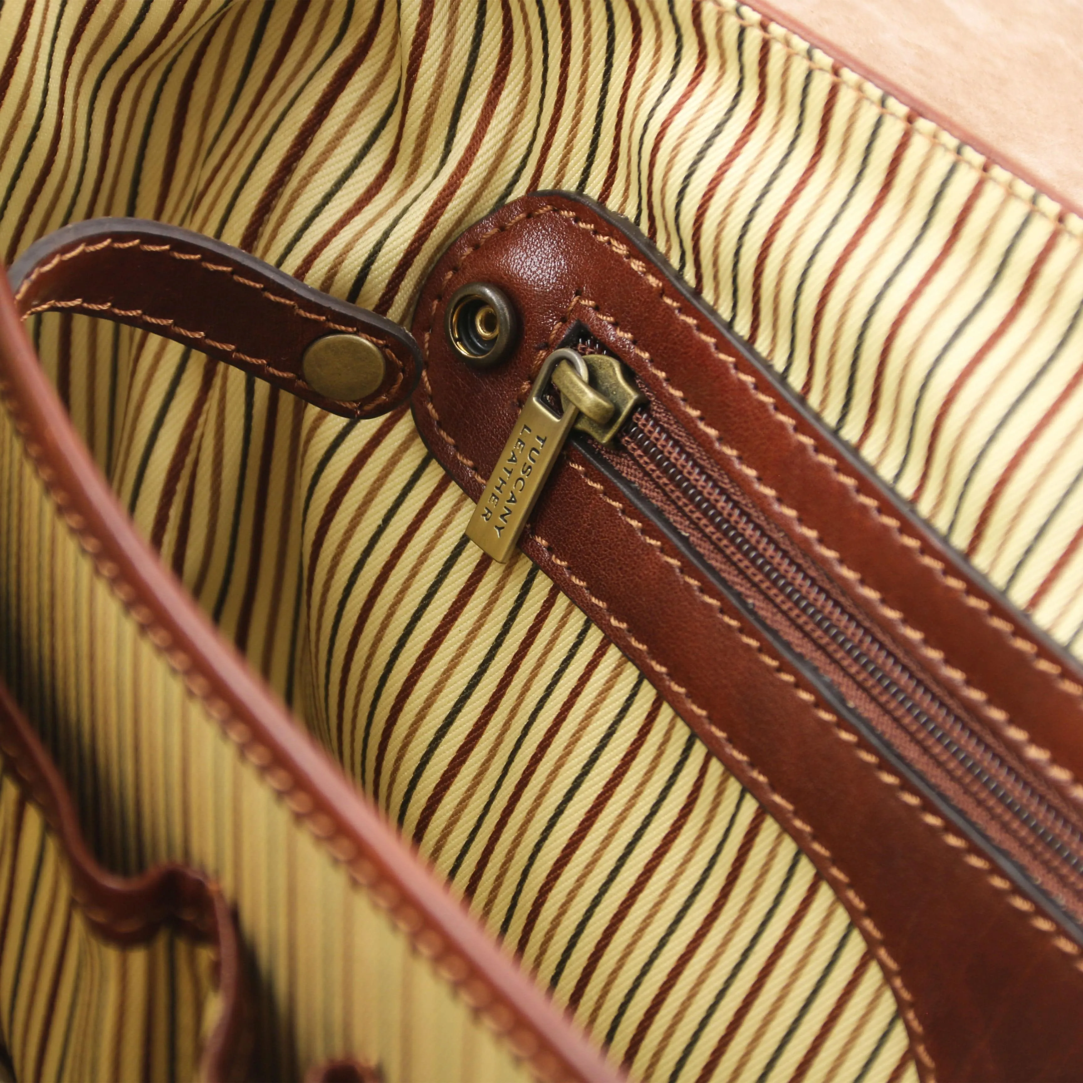 Mantova - Leather multi compartment TL SMART briefcase with flap | TL142068 messenger bag