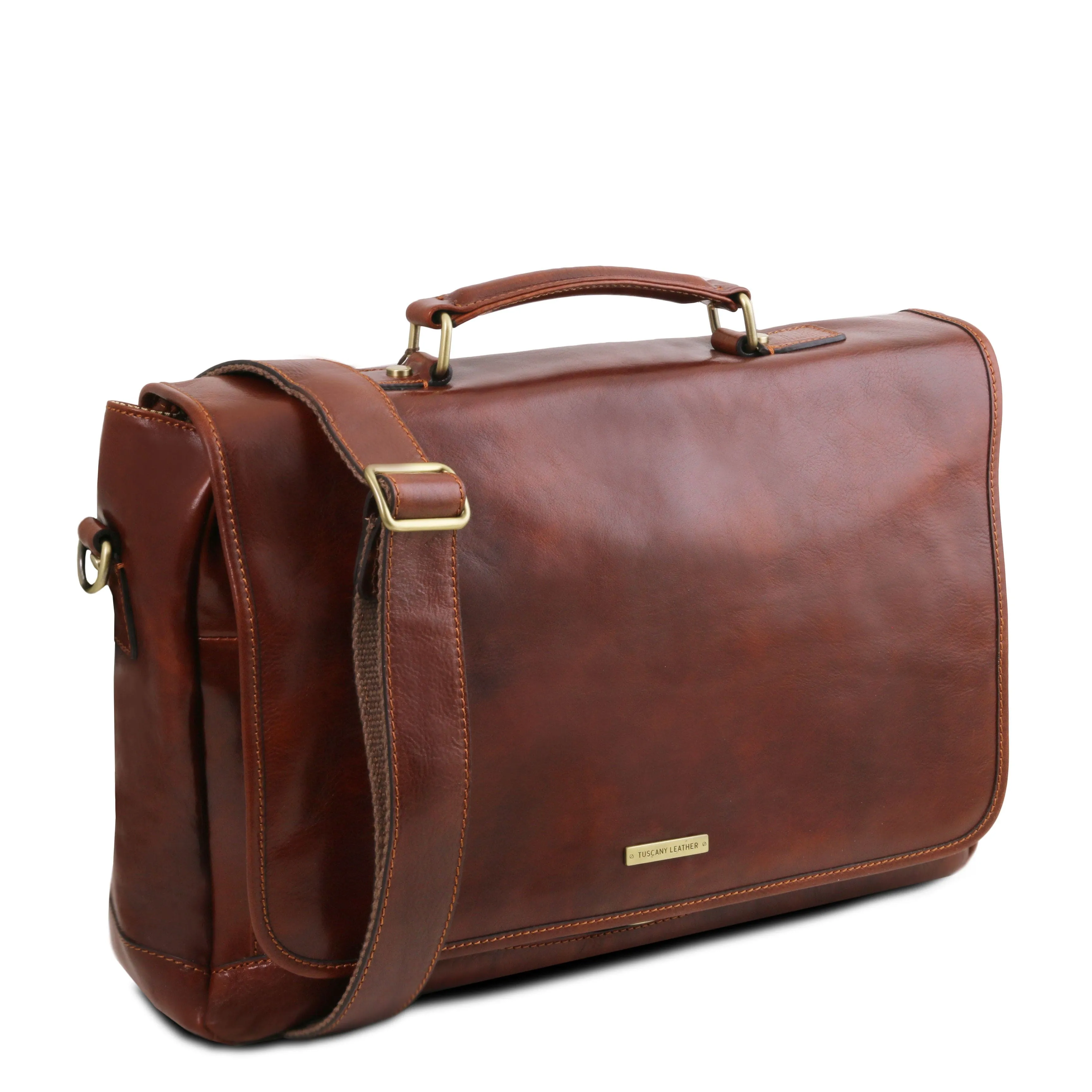 Mantova - Leather multi compartment TL SMART briefcase with flap | TL142068 messenger bag