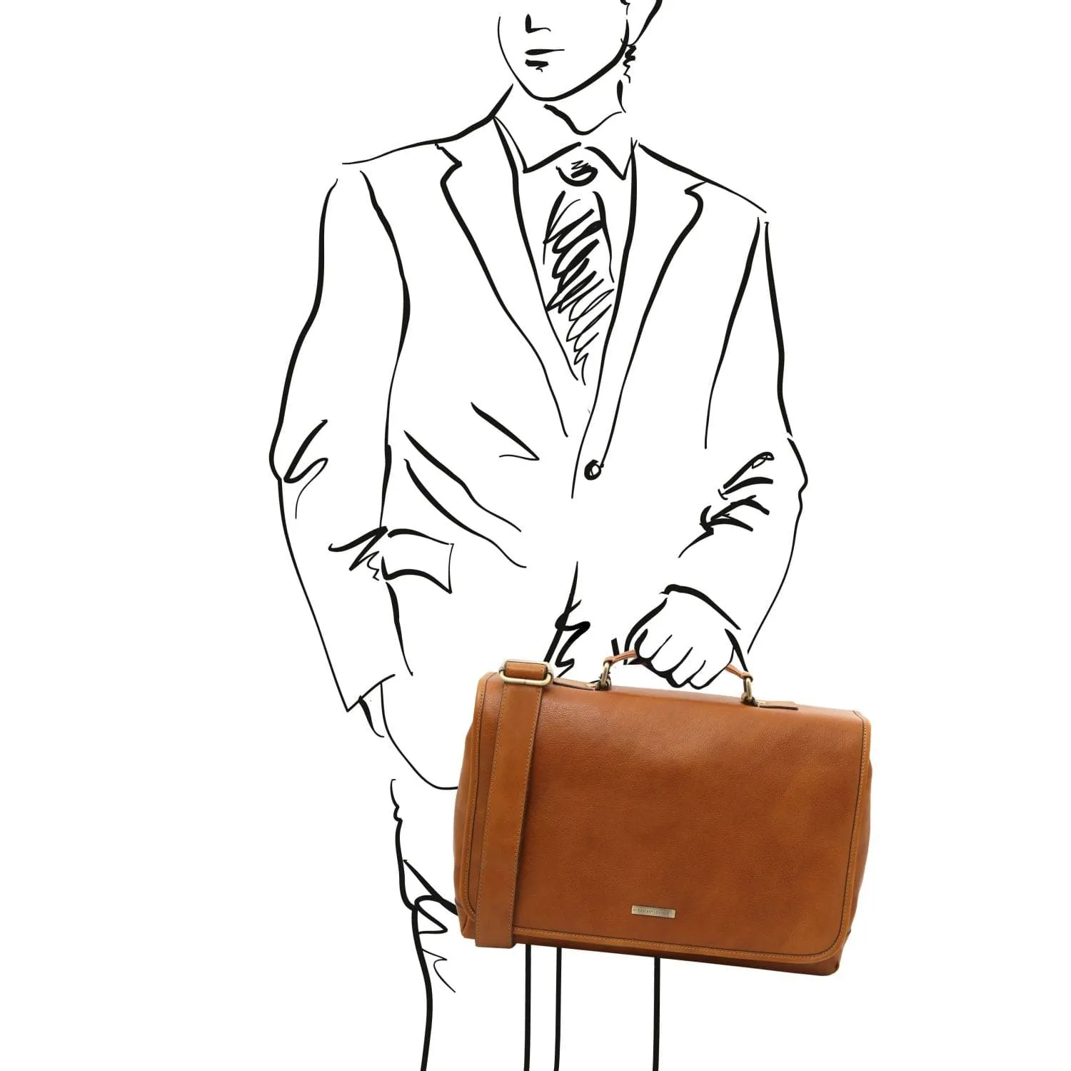 Mantova - Leather multi compartment TL SMART briefcase with flap | TL142068 messenger bag