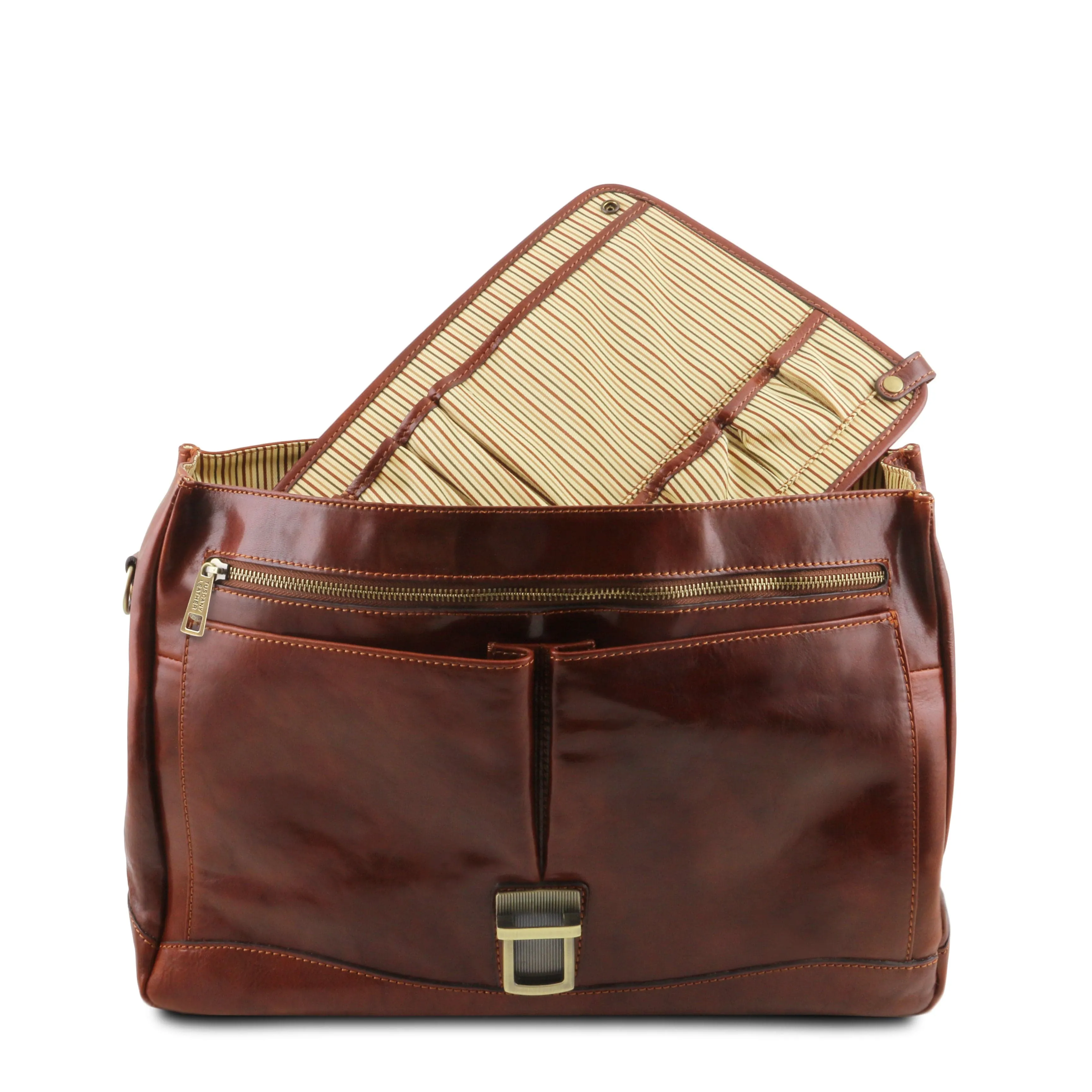 Mantova - Leather multi compartment TL SMART briefcase with flap | TL142068 messenger bag