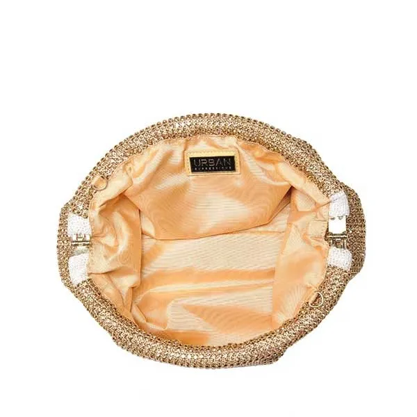 Mariah Gold  | Rhinestone Pouch Clutch