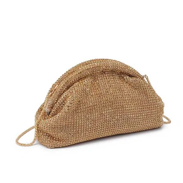 Mariah Gold  | Rhinestone Pouch Clutch
