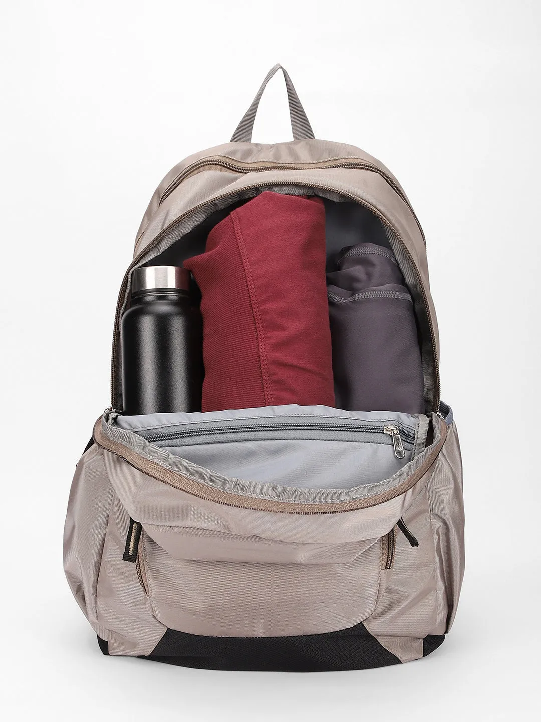 Men's Cream Water Repellent Laptop Backpack with adjustable shoulder strap