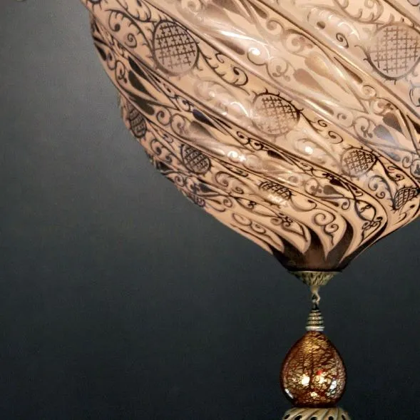 Metre-Wide Fortuny Style Murano Glass Pendant Light In 7 Colours