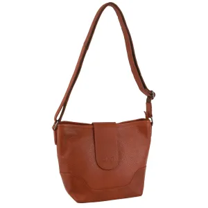 Milleni Leather Cross-Body Bag in Cognac