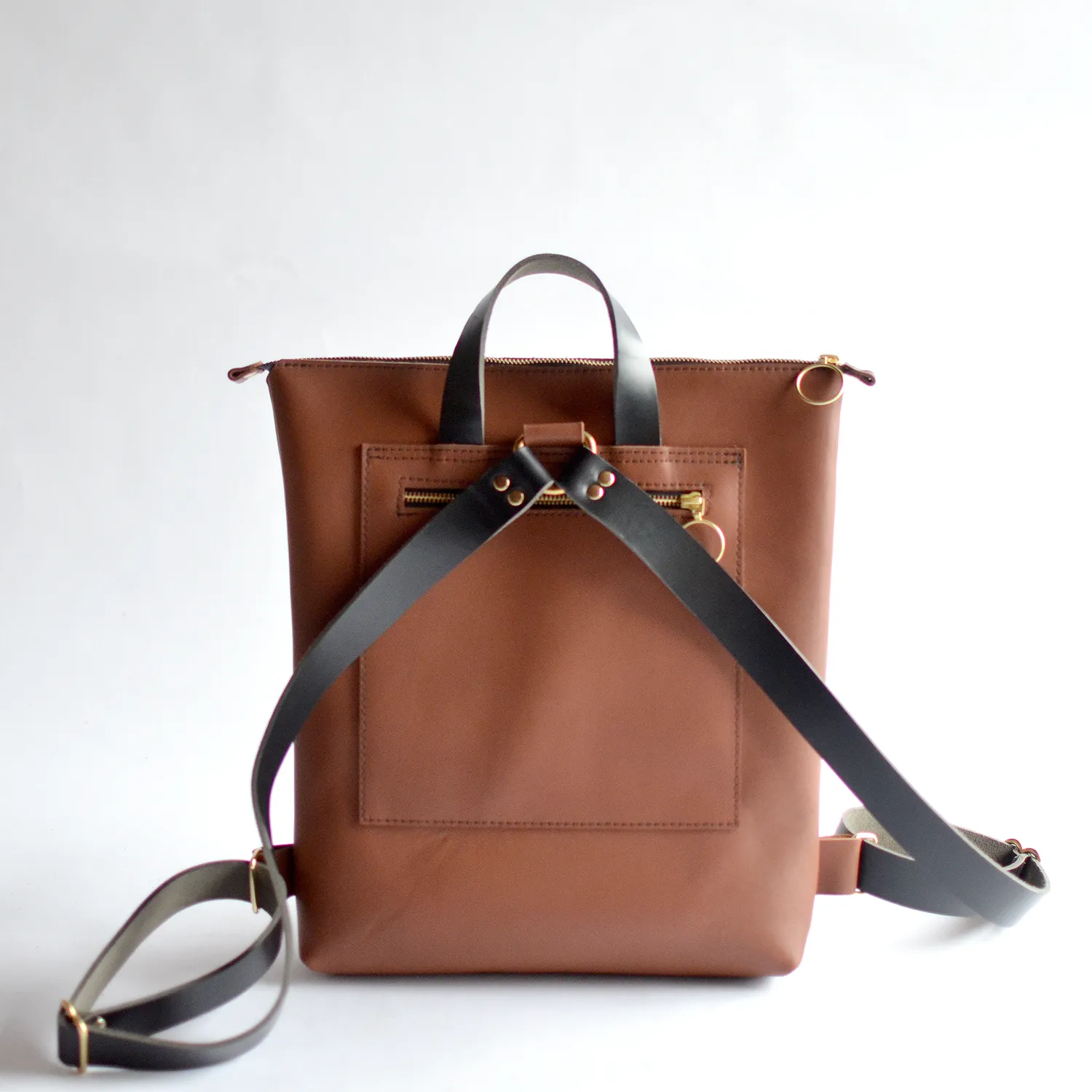 Minimalist Backpack - Black Leather