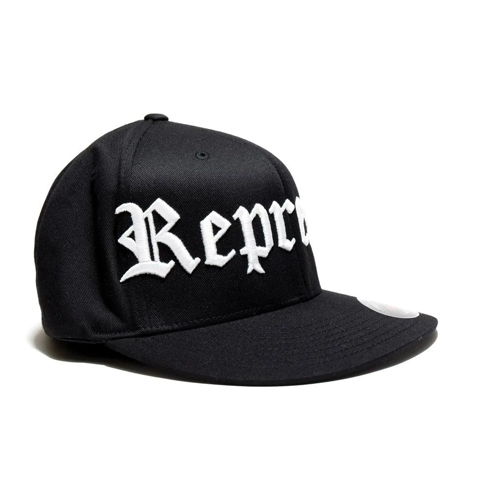 OG Classic XLARGE Text Flexfit Pro On-Field Baseball Cap [BLACK X WHITE]