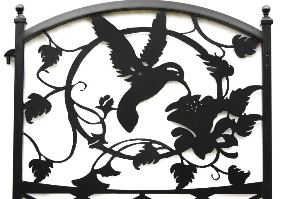 Ornamental Hummingbird Iron Garden Gate