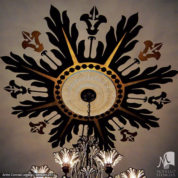 OrnCen211 Custom Medallion Stencil