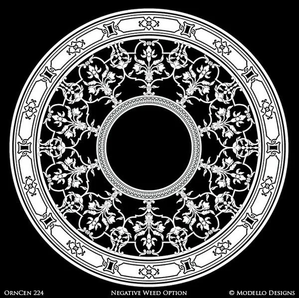 OrnCen224 Custom Medallion Stencil