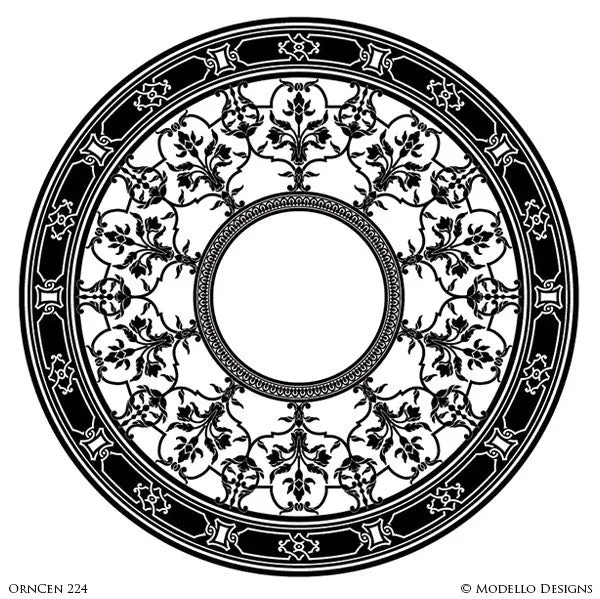 OrnCen224 Custom Medallion Stencil