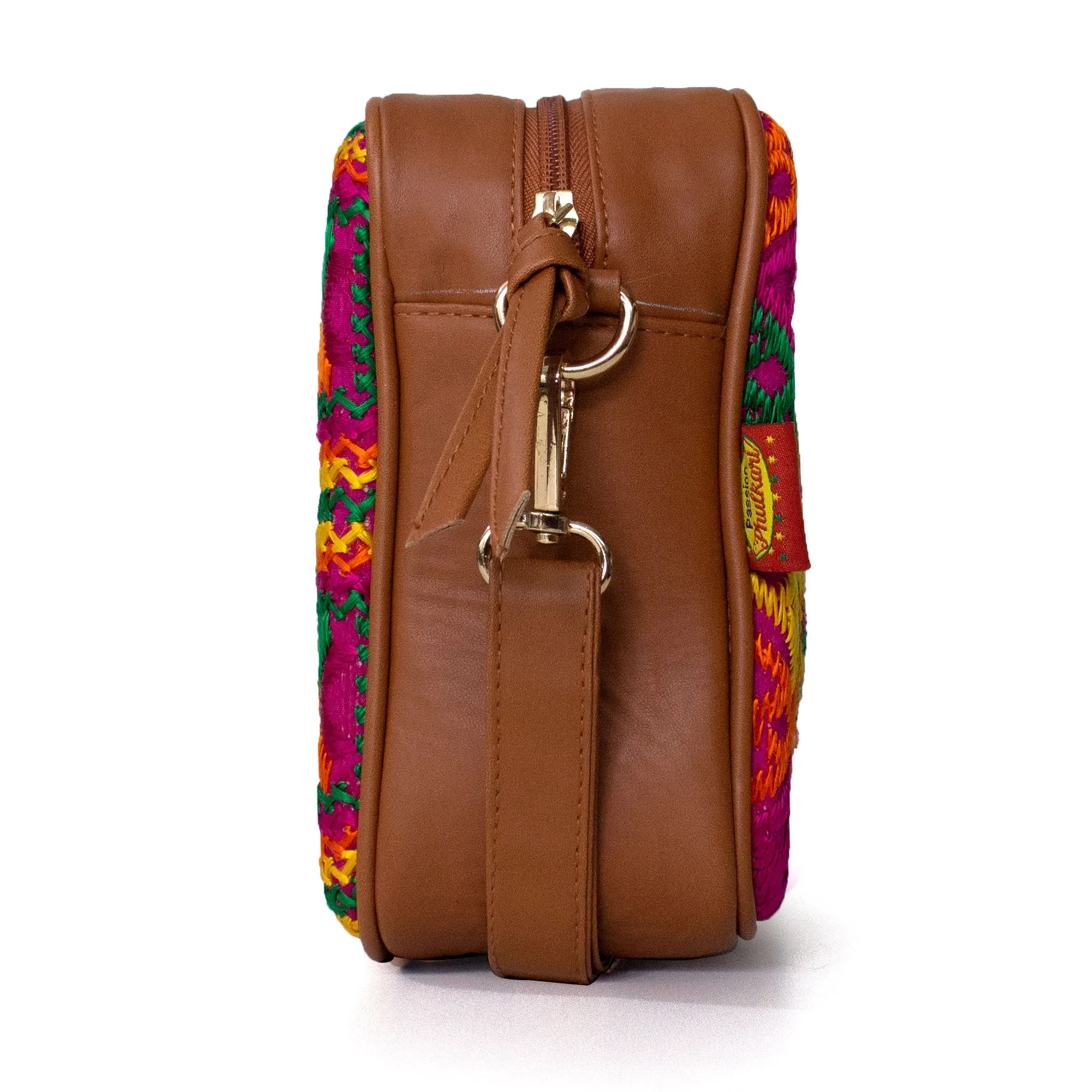 Phulkari Sling Bag- Pink