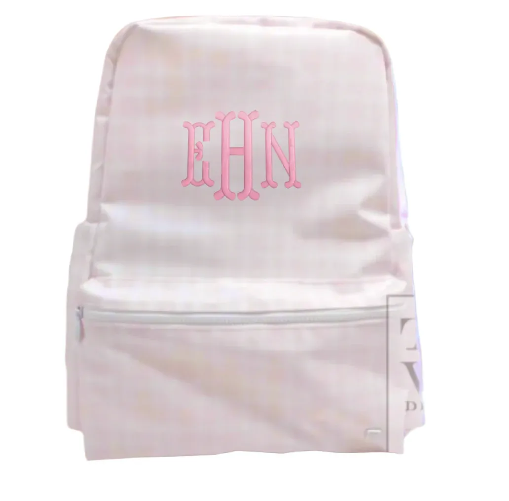 Pink Plaid Gingham Backpack