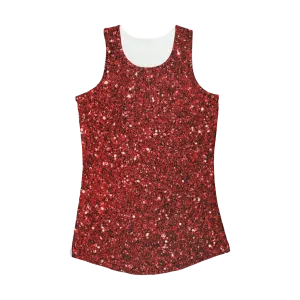 red sparkly Women Performance Tank Top